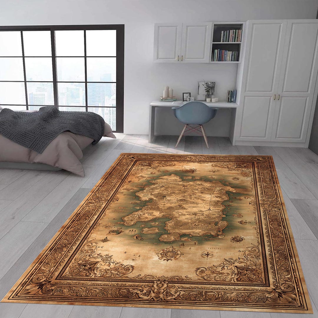 Fantasy Map Rug,map Rug, Adventure Game Rug, Gamer Rug,gaming Room Rug ...