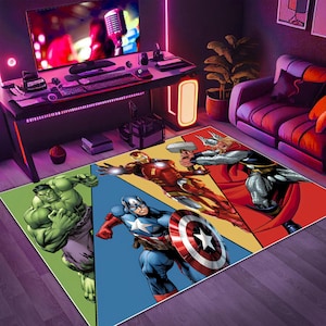 Superheroes rug,Spiderman rug,Ironman rug,Hulk rug,Superhero Rug,superhero comic rug,superhero rug,kids room rug,avengers rug,spider man rug