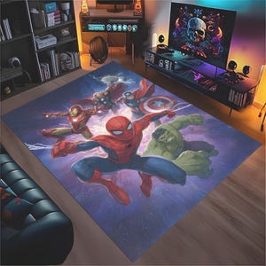 Superheroes rug,Spiderman rug,Ironman rug Hulk rug,Superhero Rug,superhero comic rug,superhero rug, kids room rug