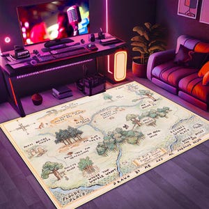 Pooh Karte Kinderzimmer Teppich - Winnie Pooh Spielmatte Neugeborenen - Märchen Bär Teppich - Hundred Morgen Holz Karte - Winnie Puuh Dekor