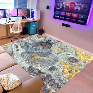 Wizarding World Map,Witchcraft School Rug,Harry Rug,Magic Rug,Map Rug,Wizardry Rug,Movie Rug,Popular Rug,Movie Decor,Magical Castle Map Rug