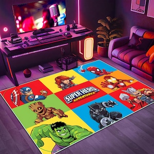 Superheroes rug,Spiderman rug,Ironman rug,Hulk rug,Superhero Rug,superhero comic rug,superhero rug,kids room rug,avengers rug,spider man rug