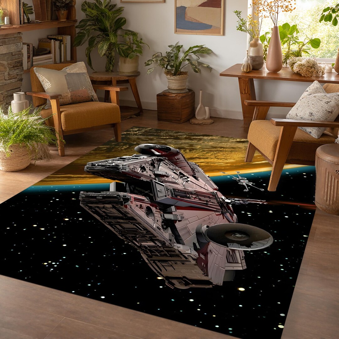 Stargate Rug Millennium Falcon Rug: Star Wars Spaceship Carpet, Sci-fi Decor - Etsy