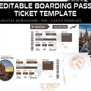 Surprise Trip Boarding Pass Ticket: Editable Vacation Gift (Digital Download)