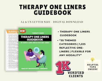 Therapist One-Liner Prompts Guide | Quick Counseling Scripts & Notes | Mental Health Toolkit