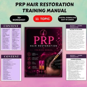 PRP Hair Restoration Training Manual – Professional Guide, Scalp Health, Safe Treatments (Digital Download)