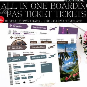 Editable Boarding Pass Template Bundle: Surprise Trip Ticket (Digital Download)