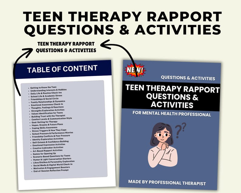 Teen Therapy Questions & Activities | Teen Mental Health Tools ...