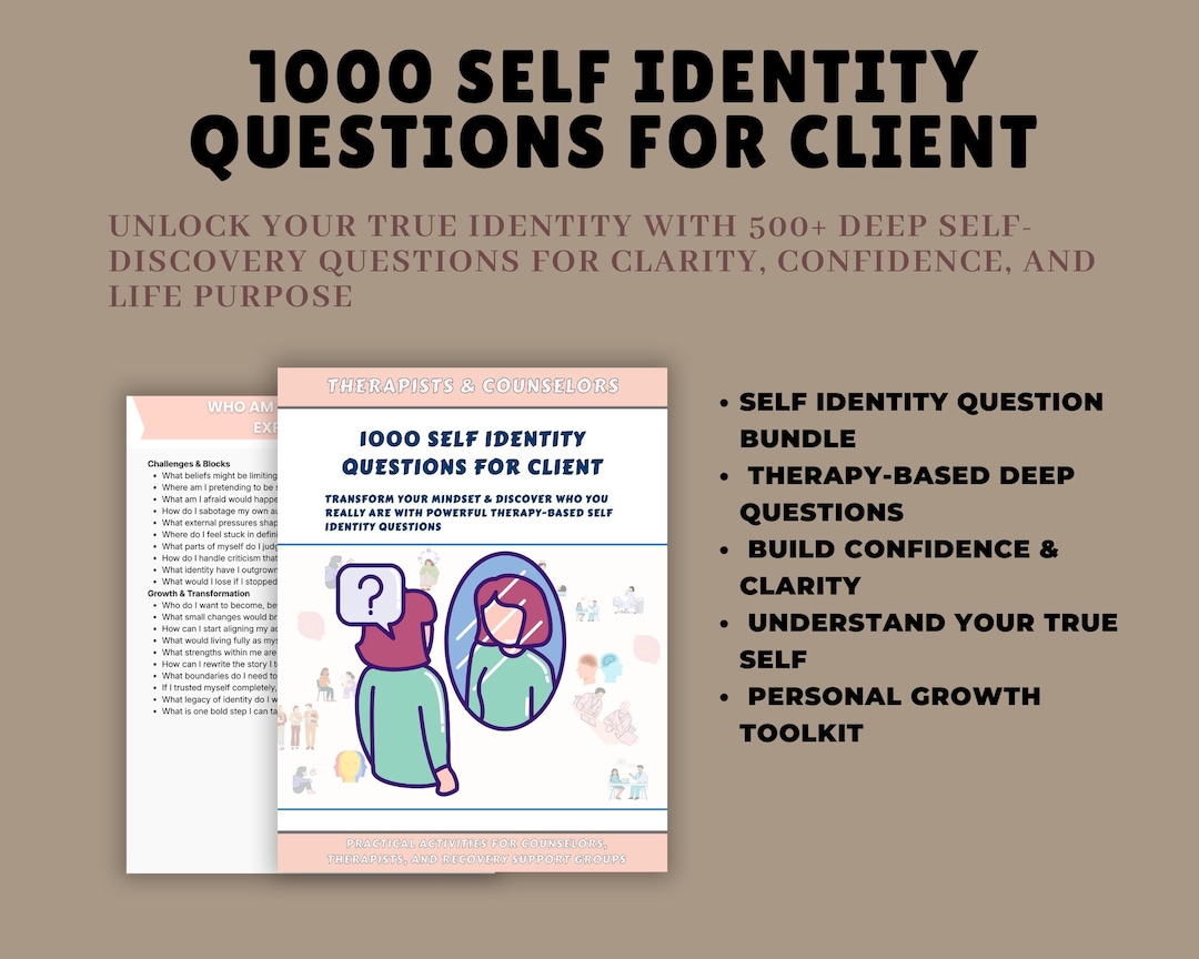 1000 Self Identity Questions | Therapy-based Workbook (digital Download ...