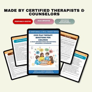 1200 Play Therapy Questions for Children | Emotional Awareness, Expression & Coping Skills | Child Therapy Guide