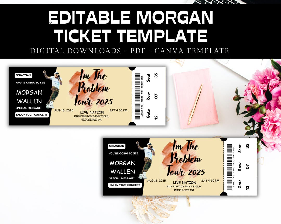 Editable Wallen Concert Ticket Template Printable Gift (canva