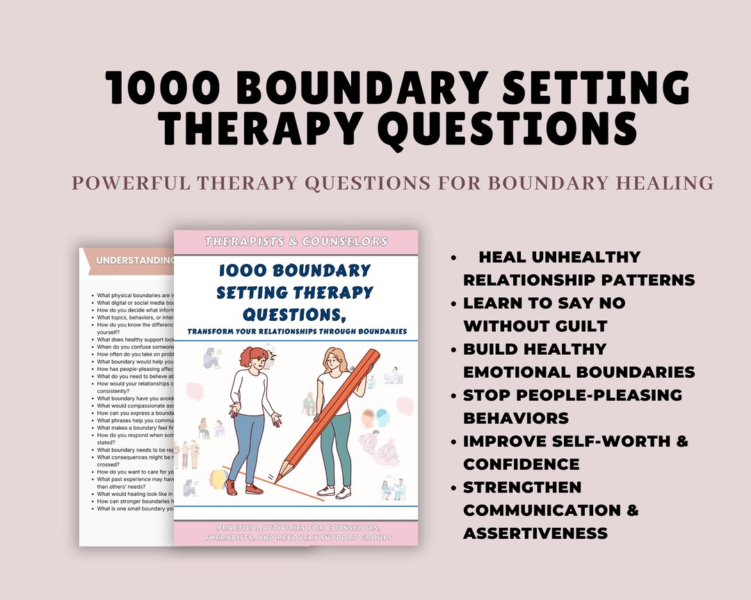 1000 Boundary Setting Therapy Questions Workbook | Self-discovery ...