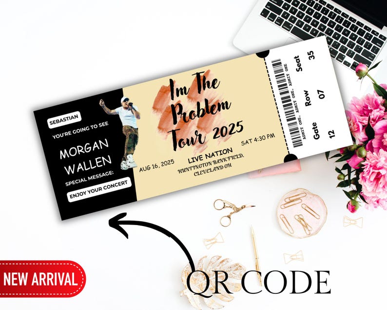 Editable Wallen Concert Ticket Template Printable Gift Ticket