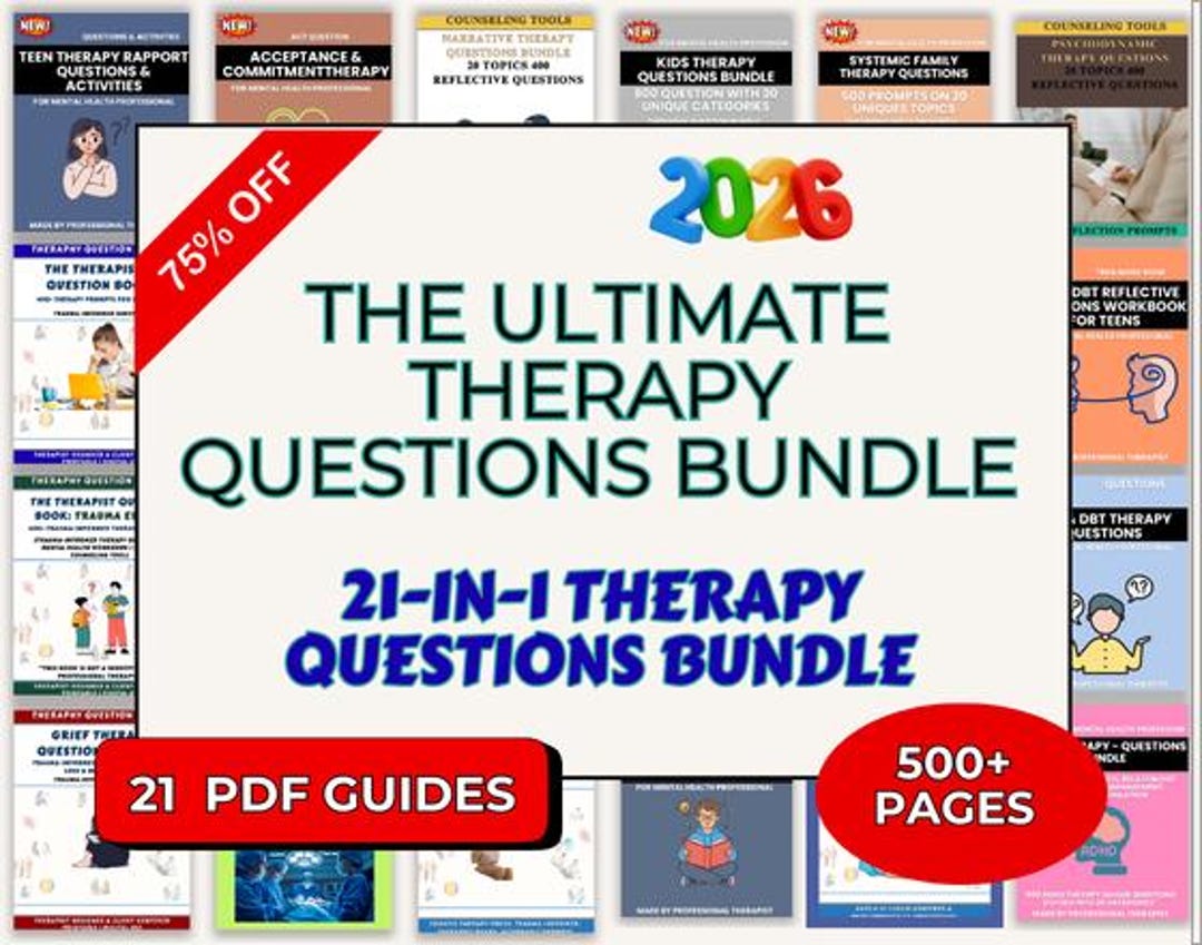 Therapy Questions Bundle – 3000+ CBT, DBT, ACT Prompts (digital ...