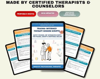 Trauma-Informed Therapy Session Scripts | CBT-Based Counseling Scripts for Trauma, Anxiety, Depression, Emotional Regulation & Healing