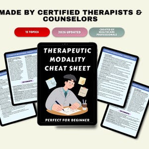 Therapeutic Modality Cheat Sheet DBT CBT Counseling Study Guide | Mental Health Printable