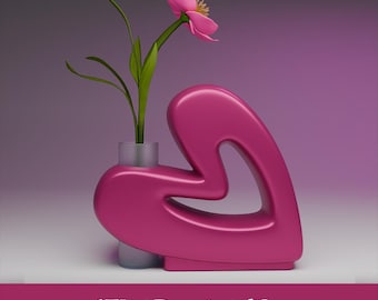 Heart Flower Vase – Digital STL File