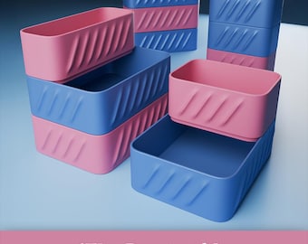 6 boîtes empilables - Fichier numérique STL