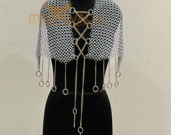 Women’s Medieval Chainmail Armor Top | Lightweight Aluminum Costume for LARP & Festivals