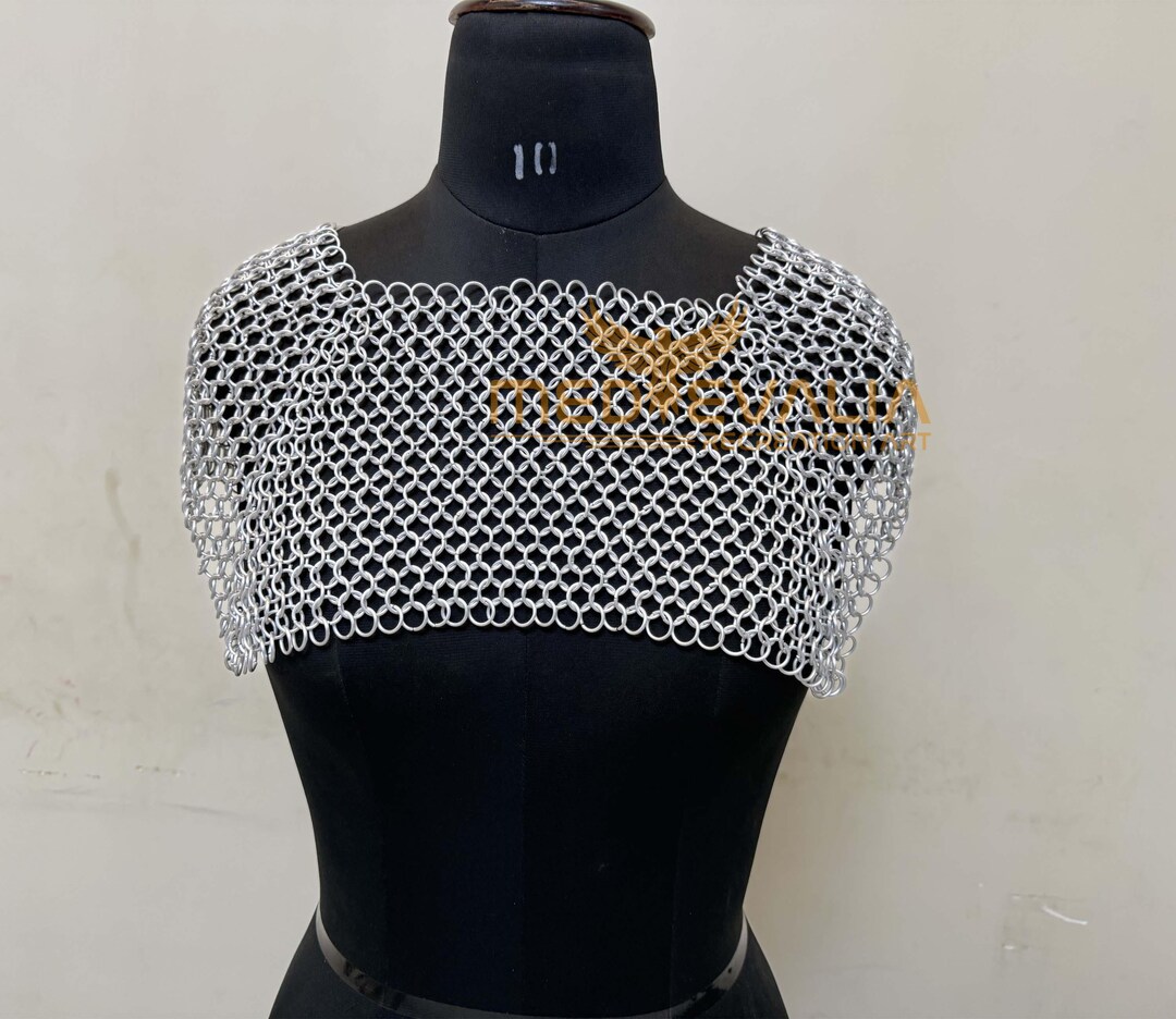 Steel Chainmail Armor Set Medieval Top Skirt LARP, Fantasy