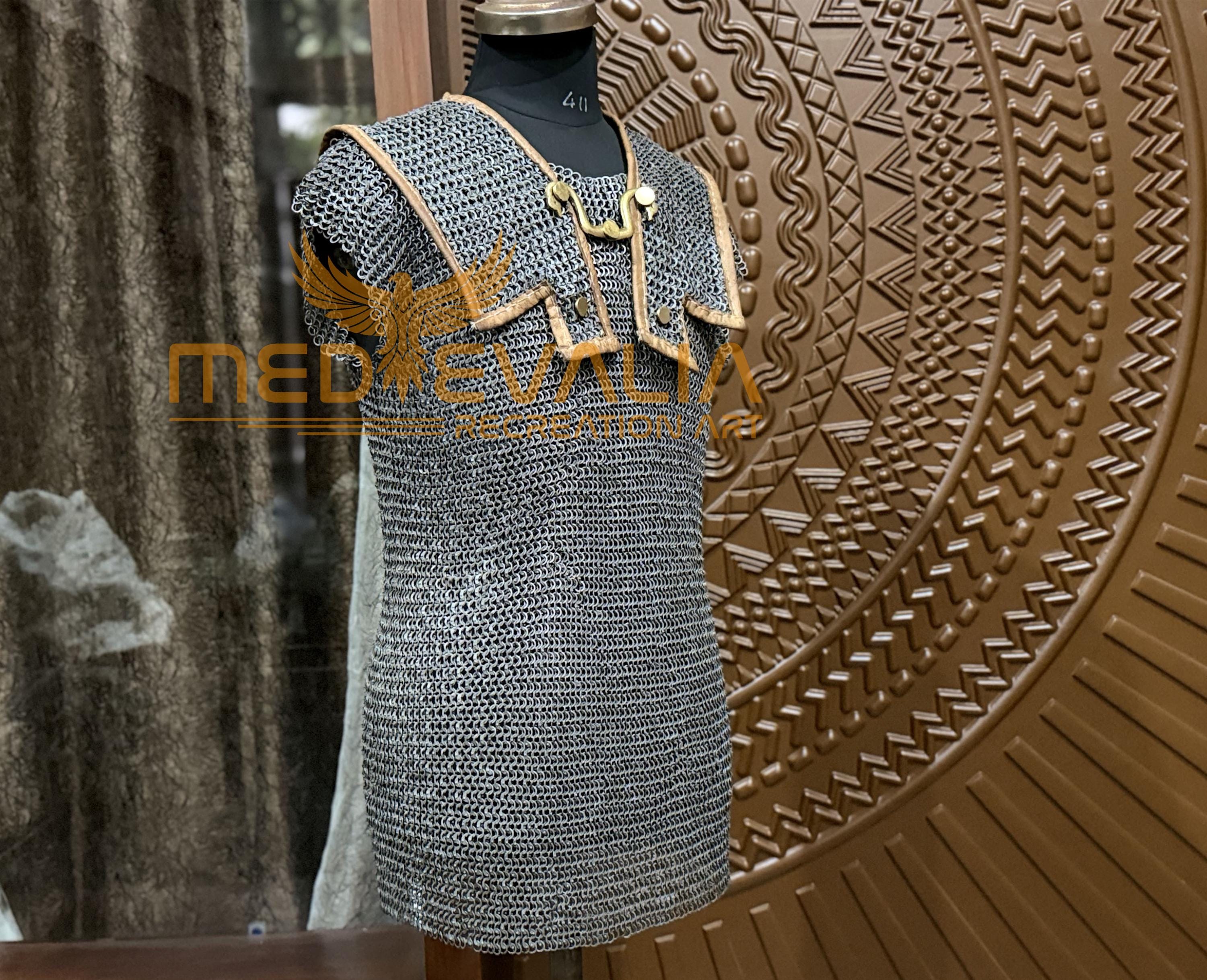 Roman Legionary Chainmail Armor | Lorica Hamata Dome Riveted Steel With ...