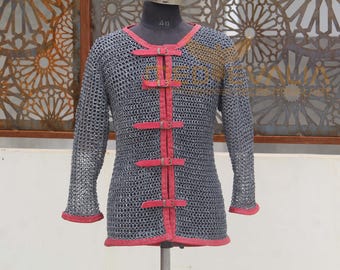 Handmade Front Open Chainmail Shirt | Aluminum Medieval Armor for LARP & Reenactment
