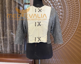 Medieval Chainmail Haubergeon | Mild Steel Wedge Riveted Armor for LARP & Reenactment