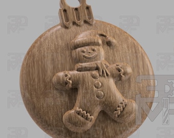 File STL per la decorazione natalizia a forma di omino di pan di zenzero per router CNC
