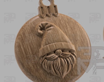 File STL per ornamento natalizio a forma di gnomo per router CNC (set di 2)