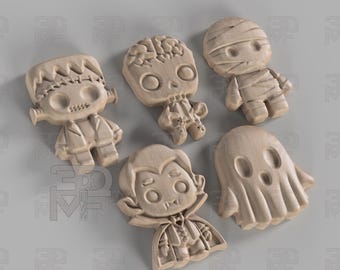 Pacchetto di ornamenti di Halloween per router CNC: 10 file STL + vettori