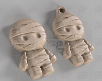 Ornamenti di Halloween a forma di mummia: 2 file STL CNC Router con vettori