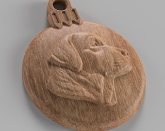 File STL per ornamento natalizio a forma di cane Labrador, file per intaglio su router CNC