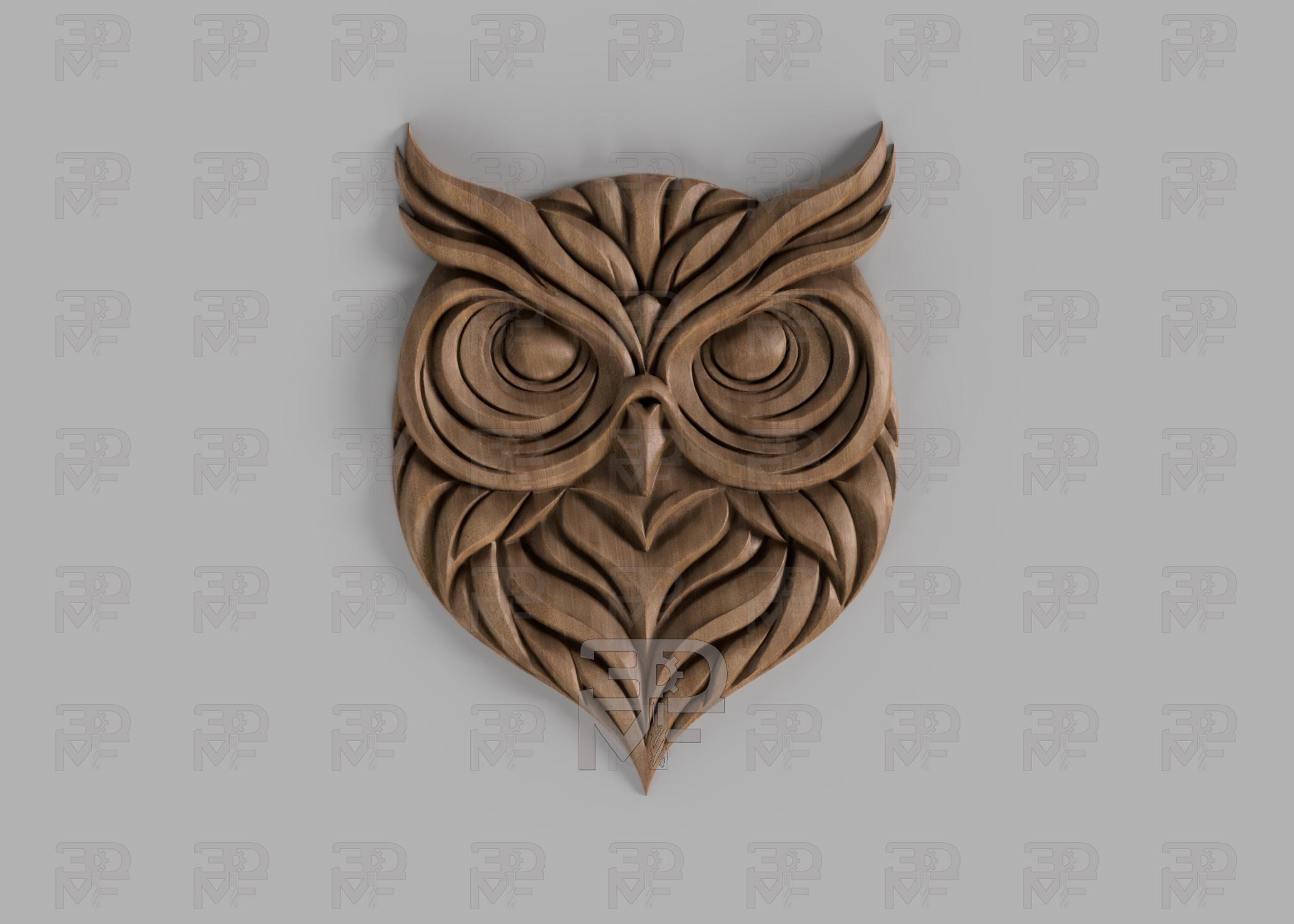 CNC Router carving STL file of and Owl - Highly detailed and scalable stl file for CNC router, wood 