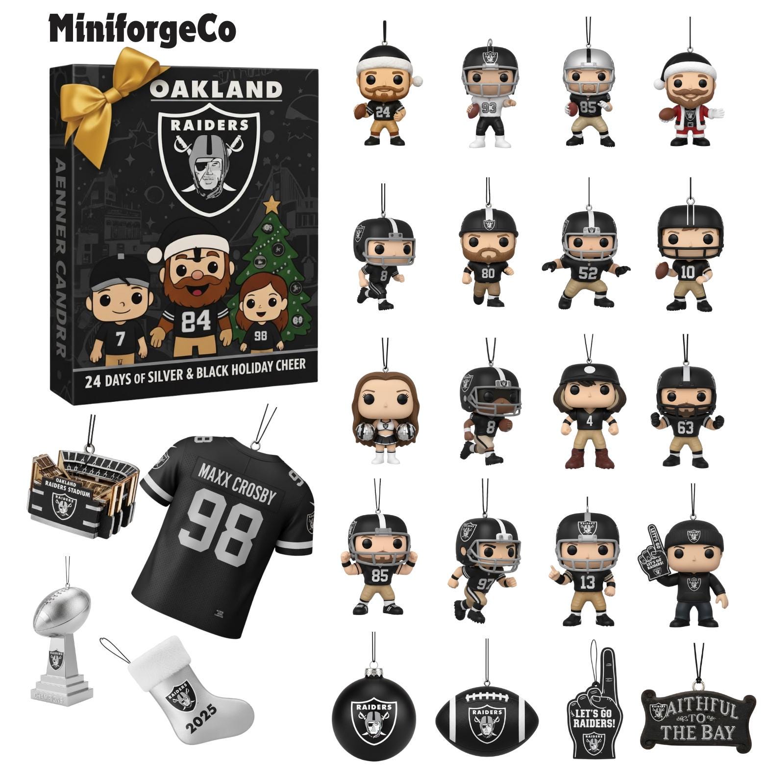 Discover Las Vegas Raiders Advent Calendar 2025, 24-Day football Christmas Countdown Box, Gifts for Football Fans & Raiders Collectors