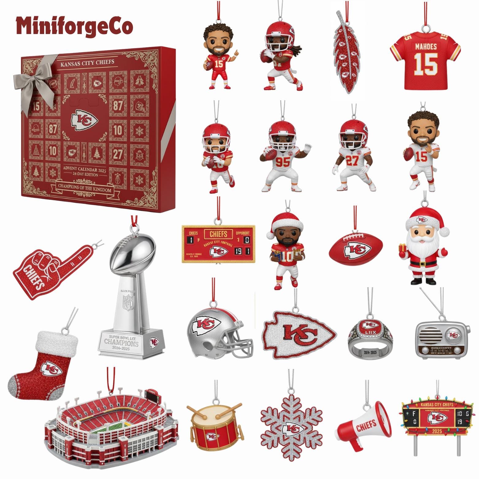 Discover Kan.sas City Chiefs Advent Calendar 2025, 24-Day football Christmas Countdown Box, Gifts for Football Fans & Chiefs Collectors