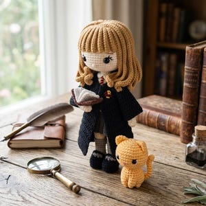 Wizard Girl Crochet Pattern, Magic School Student Amigurumi Tutorial, Witch Doll Crochet Project, Geeky Girl Handmade Gift, DIY Plushie