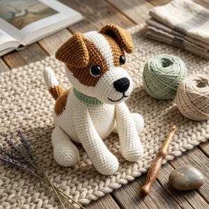 Jack Russell Terrier Crochet Pattern, Amigurumi Puppy Dog Tutorial, Realistic Stuffed Animal Pattern, DIY Pet Lover Gift, Crochet Puppy