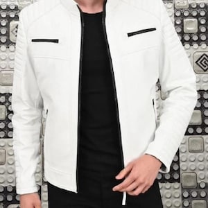Men&#39;s Leather Jacket,Jacket for Men,Men Bomber Jackets Biker Jacket Vintage jacket Unisex jacket Motorcycle Western Goose USA Distressed 16