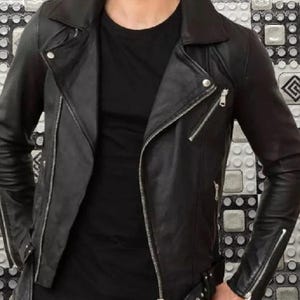 Men&#39;s Leather Jacket,Jacket for Men,Men Bomber Jackets Biker Jacket Vintage jacket Unisex jacket Motorcycle Western Goose USA Distressed 24