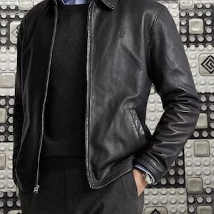 Men&#39;s Leather Jacket,Jacket for Men,Men Bomber Jackets Biker Jacket Vintage jacket Unisex jacket Motorcycle Western Goose USA Distressed 23