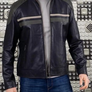 Men&#39;s Leather Jacket,Jacket for Men,Men Bomber Jackets Biker Jacket Vintage jacket Unisex jacket Motorcycle Western Goose USA Distressed 22