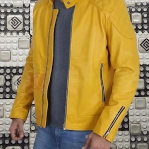Men&#39;s Leather Jacket,Jacket for Men,Men Bomber Jackets Biker Jacket Vintage jacket Unisex jacket Motorcycle Western Goose USA Distressed 14