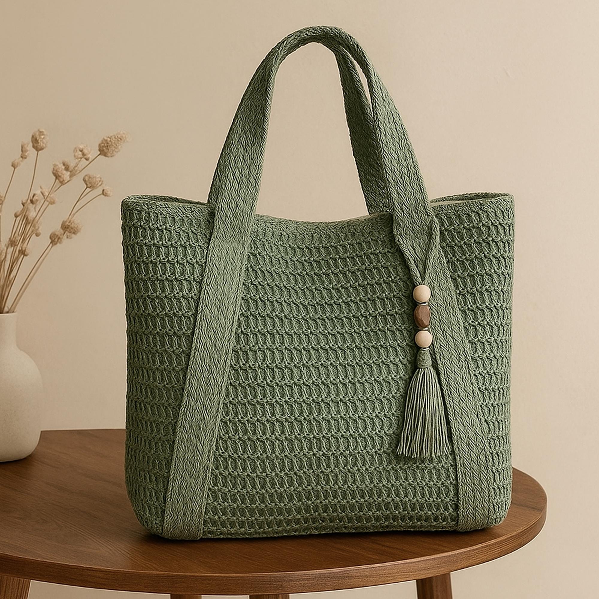 Woven Straw Beach Tote: Large Boho Summer Bag With Tassel - Etsy