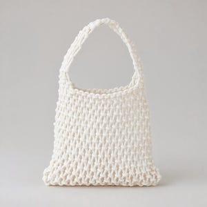 Boho Crochet Crossbody Bag: Handmade Cotton Shoulder Purse