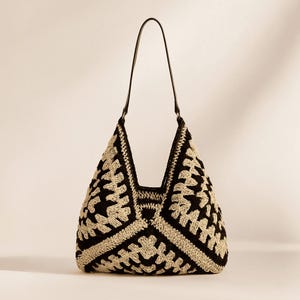 Ręcznie robiona na szydełku torba na ramię: boho retro