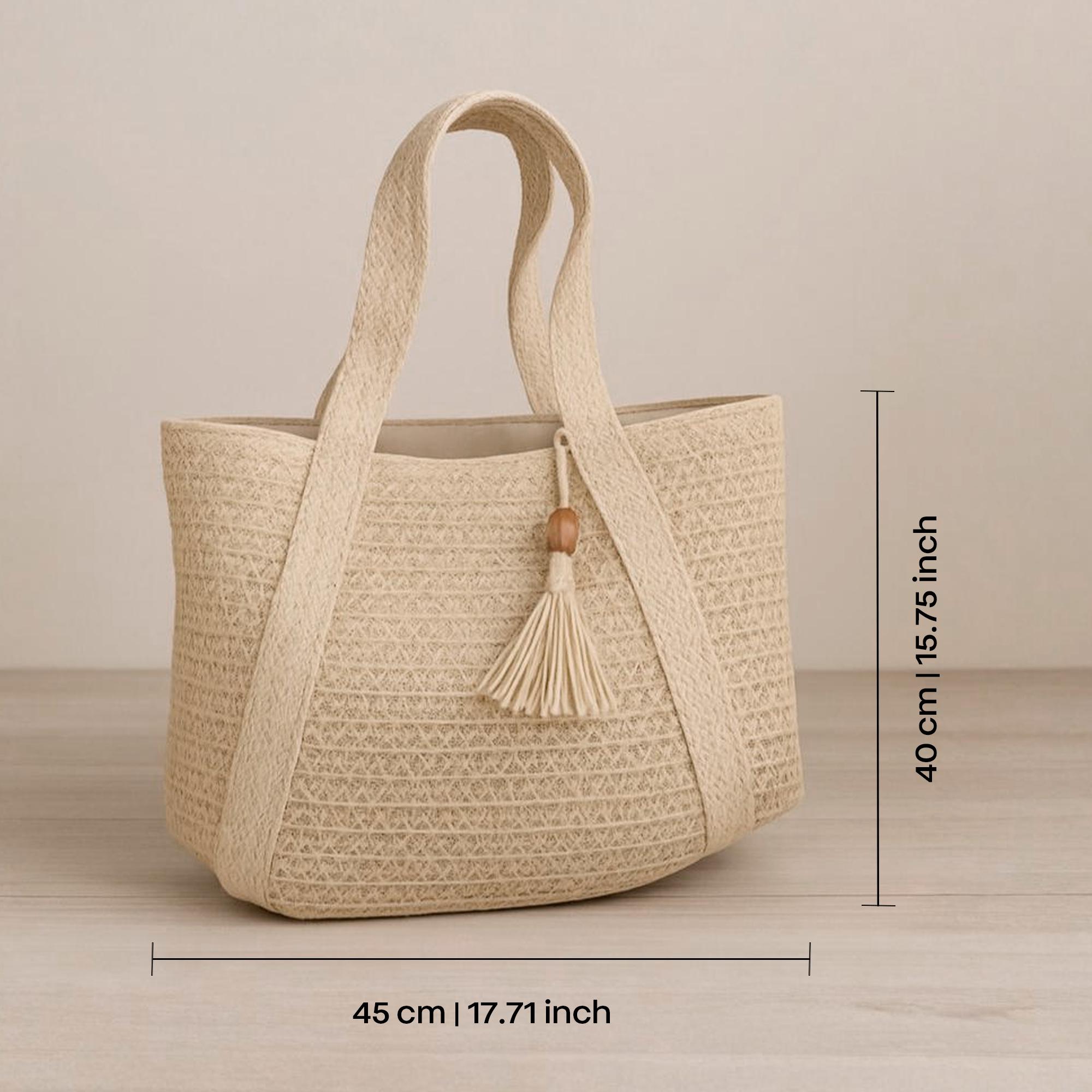 Handmade Straw Tote Bag: Boho Woven Purse With Leather Handles - Etsy