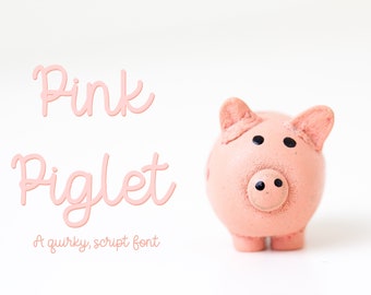 Fuente de piglet rosa - handwritten, Cursive, Script, Calligraphy Font, Cricut Font, Silhouette Font, Planner Font, Fun Font, Printable Font