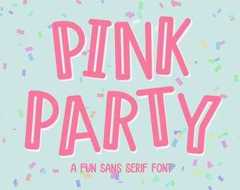 Fuente de fiesta rosa - fuente manuscrita, fuente Cricut, fuente SVG, letras, fuente de planificador, fuente linda