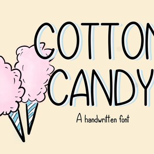 Cotton Candy Handwritten Font - Cricut Font, Silhouette Font, Cute Font, Handwritten Font