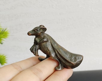 ブロンズ彫刻のネズミ像。ホームデコレーション - Etsy 日本